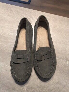 Merona Gray Suede Penny Loafers